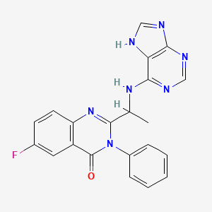6-fluoro-3-phenyl-2-[1-(7H-purin-6-ylamino)ethyl]quinazolin-4-one