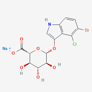 molecular formula C14H12BrClNNaO7 B8038238 sodium;(2R,3R,4R,5S,6R)-6-[(5-bromo-4-chloro-1H-indol-3-yl)oxy]-3,4,5-trihydroxyoxane-2-carboxylate 