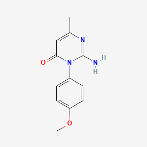 molecular formula C12H13N3O2 B8038752 2-Amino-3-(4-methoxyphenyl)-6-methylpyrimidin-4-one 