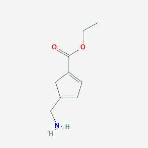 molecular formula C9H13NO2 B8038771 Ethyl 4-(aminomethyl)cyclopenta-1,3-diene-1-carboxylate 