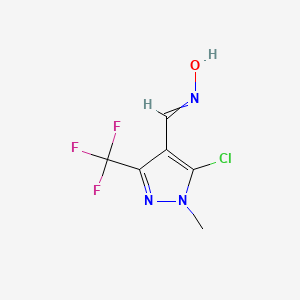 molecular formula C6H5ClF3N3O B8038792 N-[[5-chloro-1-methyl-3-(trifluoromethyl)pyrazol-4-yl]methylidene]hydroxylamine 