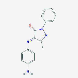 molecular formula C16H14N4O B080388 2-Pyrazolin-5-one, 4-[(p-aminophenyl)imino]-3-methyl-1-phenyl- CAS No. 13617-67-9