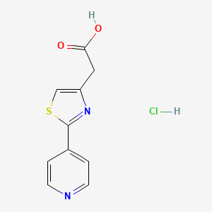 molecular formula C10H9ClN2O2S B8038867 2-(2-Pyridin-4-yl-1,3-thiazol-4-yl)acetic acid;hydrochloride 