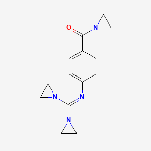 molecular formula C14H16N4O B8039269 Aziridin-1-yl-[4-[bis(aziridin-1-yl)methylideneamino]phenyl]methanone 