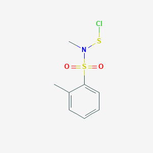 molecular formula C8H10ClNO2S2 B8039300 N-2-Tolylsulfonyl-N-methyl-chlorosulfenic acid amide 
