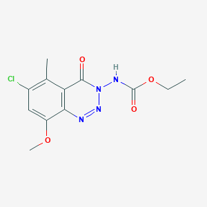 molecular formula C12H13ClN4O4 B8039979 ethyl N-(6-chloro-8-methoxy-5-methyl-4-oxo-1,2,3-benzotriazin-3-yl)carbamate 
