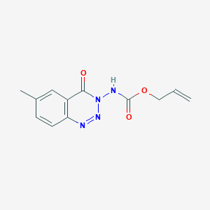 molecular formula C12H12N4O3 B8040006 prop-2-enyl N-(6-methyl-4-oxo-1,2,3-benzotriazin-3-yl)carbamate 