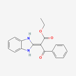 molecular formula C18H16N2O3 B8040101 ethyl 2-(1,3-dihydrobenzimidazol-2-ylidene)-3-oxo-3-phenylpropanoate 