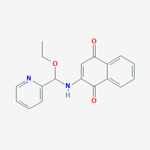 molecular formula C18H16N2O3 B8040102 2-[[Ethoxy(pyridin-2-yl)methyl]amino]naphthalene-1,4-dione 