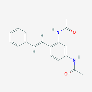 molecular formula C18H18N2O2 B8040150 N-[3-acetamido-4-[(E)-2-phenylethenyl]phenyl]acetamide 