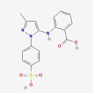 2-[[5-Methyl-2-(4-sulfophenyl)pyrazol-3-yl]amino]benzoic acid