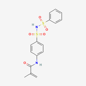 molecular formula C16H16N2O5S2 B8040260 N-[4-(benzenesulfonylsulfamoyl)phenyl]-2-methylprop-2-enamide 