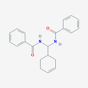 molecular formula C21H22N2O2 B8040292 N-[benzamido(cyclohex-3-en-1-yl)methyl]benzamide 