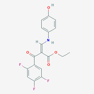 molecular formula C18H14F3NO4 B8040343 ethyl (Z)-3-(4-hydroxyanilino)-2-(2,4,5-trifluorobenzoyl)prop-2-enoate 