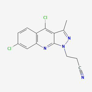 3-(4,7-Dichloro-3-methylpyrazolo[3,4-b]quinolin-1-yl)propanenitrile