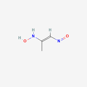 molecular formula C3H6N2O2 B8040684 N-[(E)-1-nitrosoprop-1-en-2-yl]hydroxylamine 