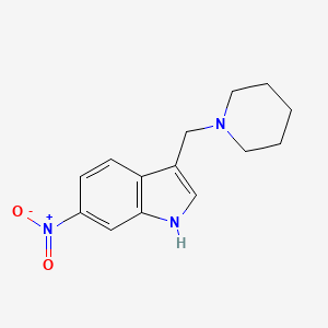 molecular formula C14H17N3O2 B8040730 6-nitro-3-(piperidin-1-ylmethyl)-1H-indole CAS No. 101832-09-1