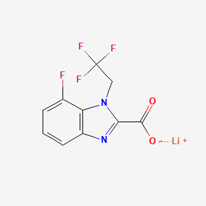 molecular formula C10H5F4LiN2O2 B8040753 Lithium 7-fluoro-1-(2,2,2-trifluoroethyl)-1H-benzo[d]imidazole-2-carboxylate 