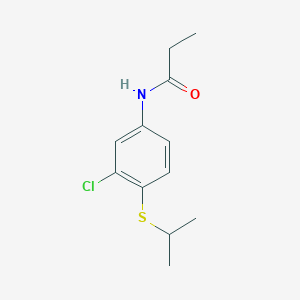 molecular formula C12H16ClNOS B8040821 N-(3-chloro-4-propan-2-ylsulfanylphenyl)propanamide 