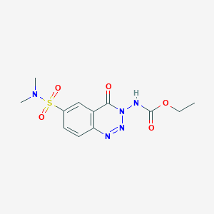 molecular formula C12H15N5O5S B8040832 ethyl N-[6-(dimethylsulfamoyl)-4-oxo-1,2,3-benzotriazin-3-yl]carbamate 