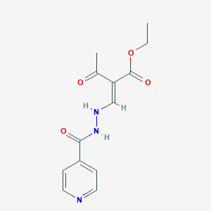 molecular formula C13H15N3O4 B8041036 ethyl (2E)-3-oxo-2-[[2-(pyridine-4-carbonyl)hydrazinyl]methylidene]butanoate 