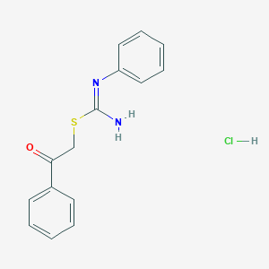 molecular formula C15H15ClN2OS B8041615 phenacyl N'-phenylcarbamimidothioate;hydrochloride 