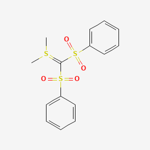 molecular formula C15H16O4S3 B8041663 Bis(benzenesulfonyl)methylidene-dimethyl-lambda4-sulfane 