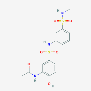molecular formula C15H17N3O6S2 B8041702 N-[2-hydroxy-5-[[3-(methylsulfamoyl)phenyl]sulfamoyl]phenyl]acetamide 