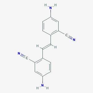 molecular formula C16H12N4 B8041980 5-amino-2-[(E)-2-(4-amino-2-cyanophenyl)ethenyl]benzonitrile 