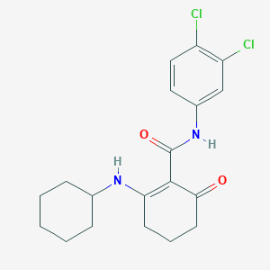 molecular formula C19H22Cl2N2O2 B8042474 2-(cyclohexylamino)-N-(3,4-dichlorophenyl)-6-oxocyclohexene-1-carboxamide 