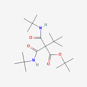 molecular formula C20H38N2O4 B8042712 Tert-butyl 2,2-bis(tert-butylcarbamoyl)-3,3-dimethylbutanoate 