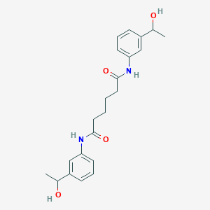 molecular formula C22H28N2O4 B8042762 N,N'-bis[3-(1-hydroxyethyl)phenyl]hexanediamide 
