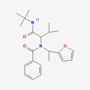 molecular formula C22H30N2O3 B8042766 N-[1-(tert-butylamino)-3-methyl-1-oxobutan-2-yl]-N-[1-(furan-2-yl)ethyl]benzamide 