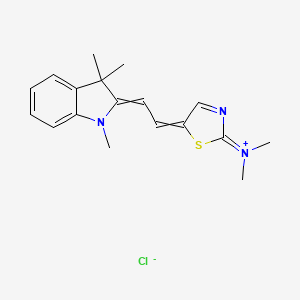 molecular formula C18H22ClN3S B8043030 dimethyl-[5-[2-(1,3,3-trimethylindol-2-ylidene)ethylidene]-1,3-thiazol-2-ylidene]azanium;chloride 