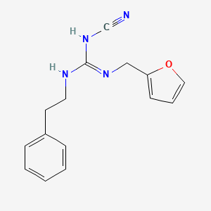 molecular formula C15H16N4O B8043168 1-Cyano-2-(furan-2-ylmethyl)-3-(2-phenylethyl)guanidine 