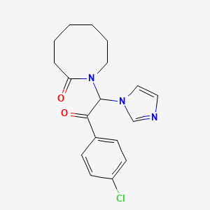 molecular formula C18H20ClN3O2 B8043171 1-[2-(4-Chlorophenyl)-1-imidazol-1-yl-2-oxoethyl]azocan-2-one 