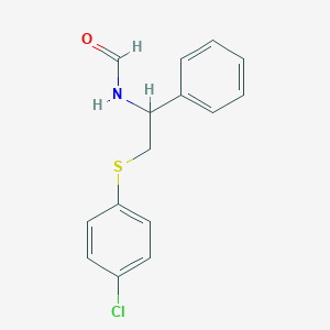 molecular formula C15H14ClNOS B8043365 N-[2-(4-chlorophenyl)sulfanyl-1-phenylethyl]formamide 