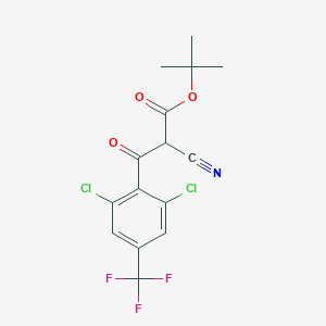 molecular formula C15H12Cl2F3NO3 B8043747 Tert-butyl 2-cyano-3-[2,6-dichloro-4-(trifluoromethyl)phenyl]-3-oxopropanoate 