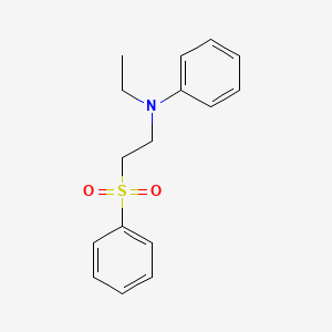 molecular formula C16H19NO2S B8043791 N-[2-(benzenesulfonyl)ethyl]-N-ethylaniline 