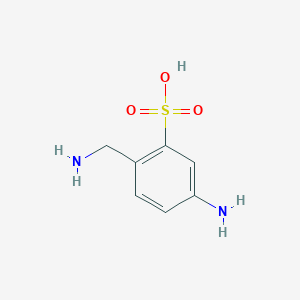 molecular formula C7H10N2O3S B8043815 5-Amino-2-(aminomethyl)benzene-1-sulfonic acid CAS No. 139444-38-5