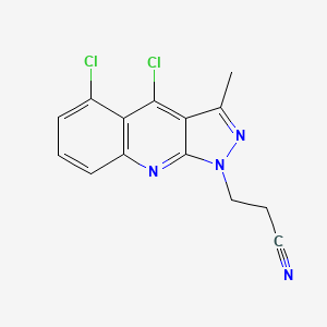 molecular formula C14H10Cl2N4 B8043901 3-(4,5-Dichloro-3-methylpyrazolo[3,4-b]quinolin-1-yl)propanenitrile 