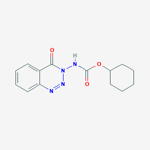 molecular formula C14H16N4O3 B8043991 cyclohexyl N-(4-oxo-1,2,3-benzotriazin-3-yl)carbamate 