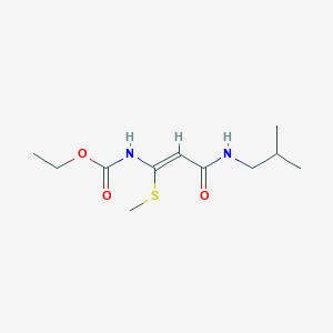 ethyl N-[(Z)-3-(2-methylpropylamino)-1-methylsulfanyl-3-oxoprop-1-enyl]carbamate