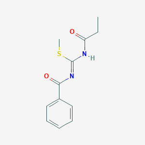 molecular formula C12H14N2O2S B8044109 methyl N'-benzoyl-N-propanoylcarbamimidothioate 