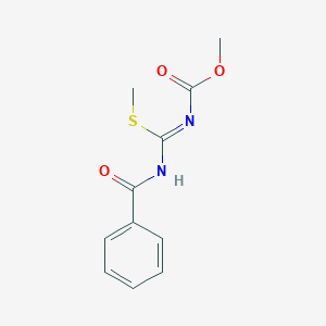molecular formula C11H12N2O3S B8044120 methyl (NZ)-N-[benzamido(methylsulfanyl)methylidene]carbamate 