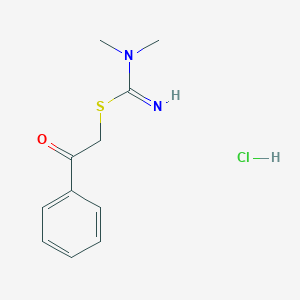 molecular formula C11H15ClN2OS B8044137 phenacyl N,N-dimethylcarbamimidothioate;hydrochloride 