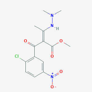 molecular formula C14H16ClN3O5 B8044205 methyl (Z)-2-(2-chloro-5-nitrobenzoyl)-3-(2,2-dimethylhydrazinyl)but-2-enoate 