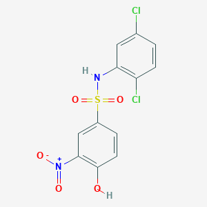 molecular formula C12H8Cl2N2O5S B8044209 N-(2,5-dichlorophenyl)-4-hydroxy-3-nitrobenzenesulfonamide 