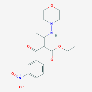 molecular formula C17H21N3O6 B8044235 ethyl (Z)-3-(morpholin-4-ylamino)-2-(3-nitrobenzoyl)but-2-enoate 