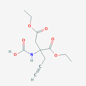 molecular formula C12H17NO6 B8044337 (1-Ethoxy-3-ethoxycarbonyl-1-oxohex-5-yn-3-yl)carbamic acid 